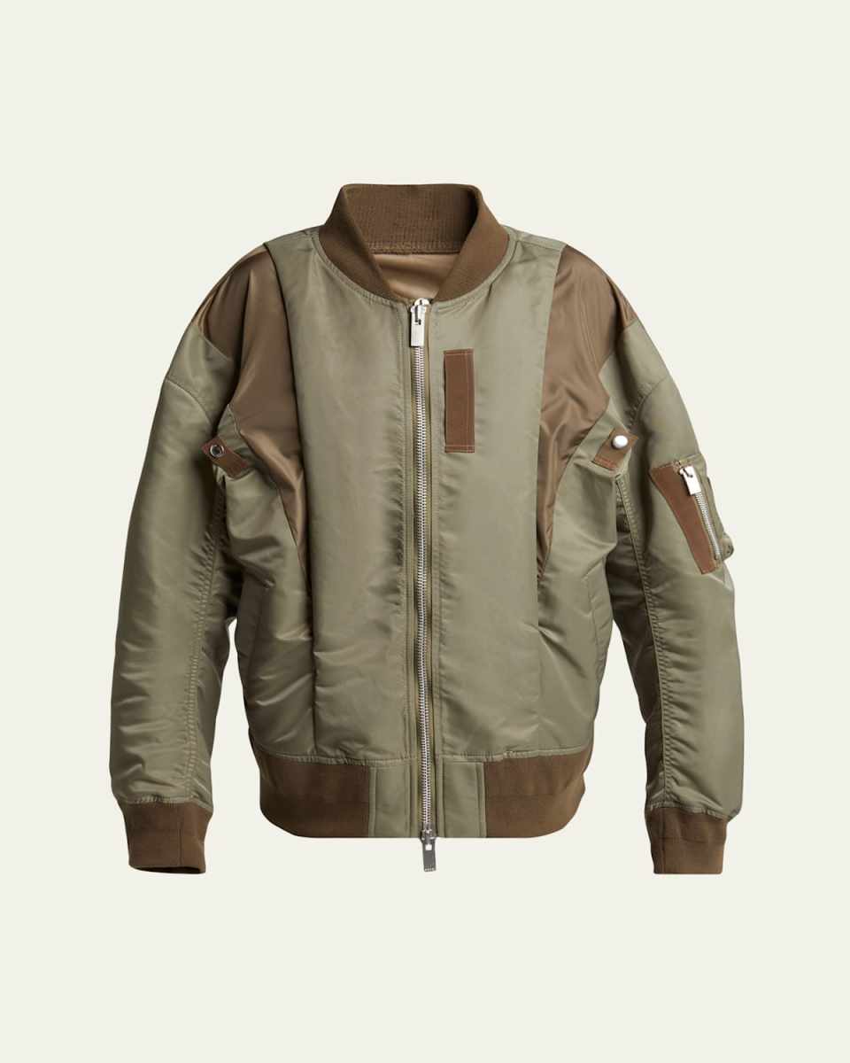 Grosgrain Insert Nylon Bomber Jacket